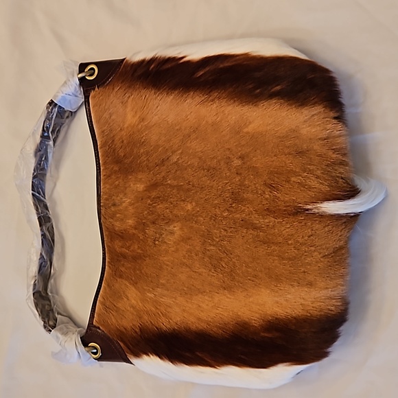 Vintage 90's WILSON'S Springbok Hyde Fur and Leather Satchel Purse. - Picture 2 of 8